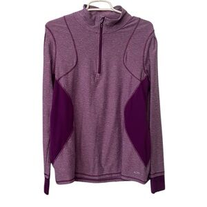 Champion Women's Shirt Purple Athletic Gear Top Pullover Jacket Zip Sz L Large